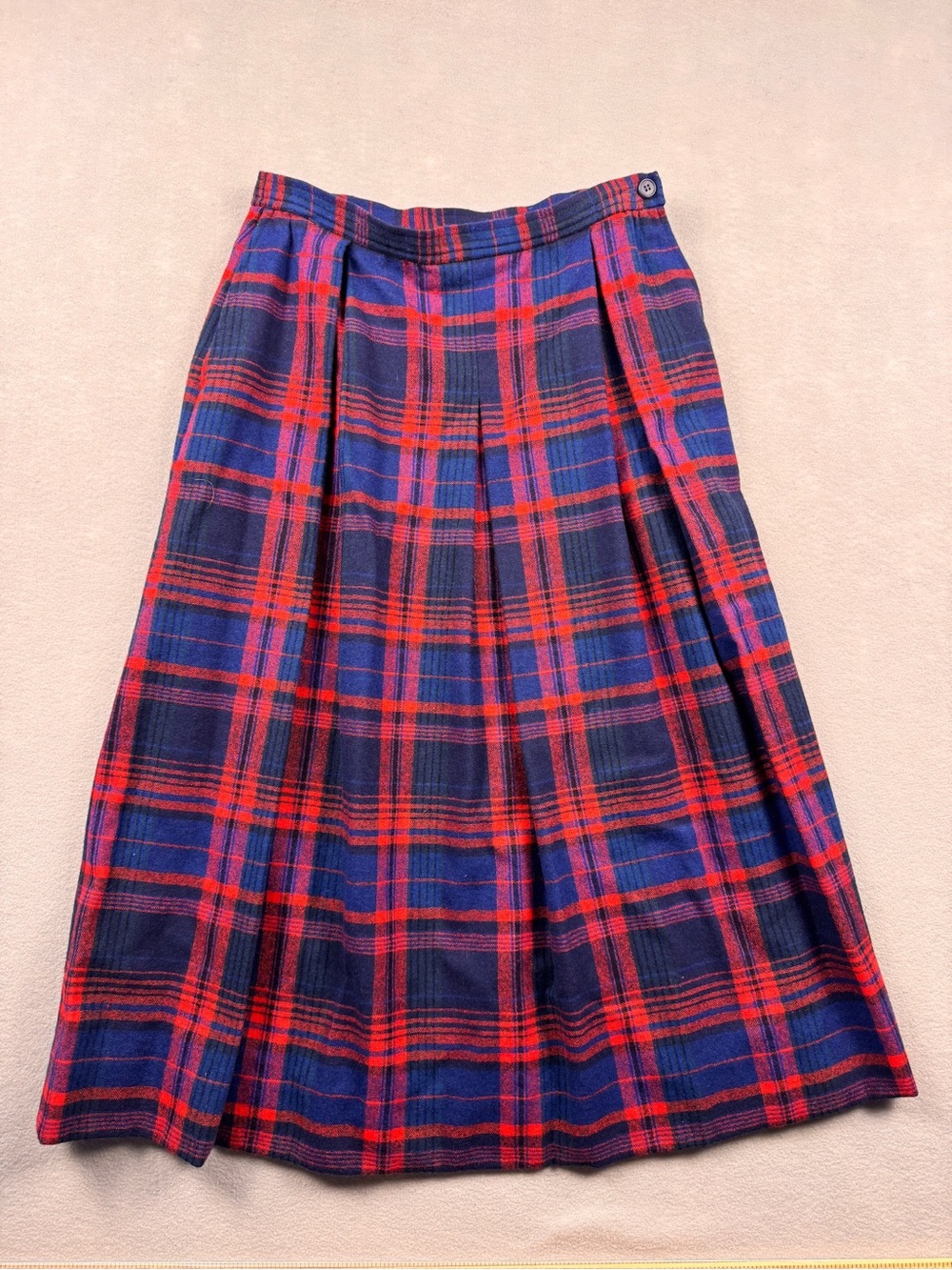 Vintage Pendleton A Line Skirt 70’s Womens Small Tartan Plaid Virgin Wool Lined